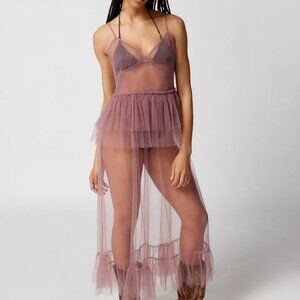 Urban Outfitters Sheer Mauve Chemise